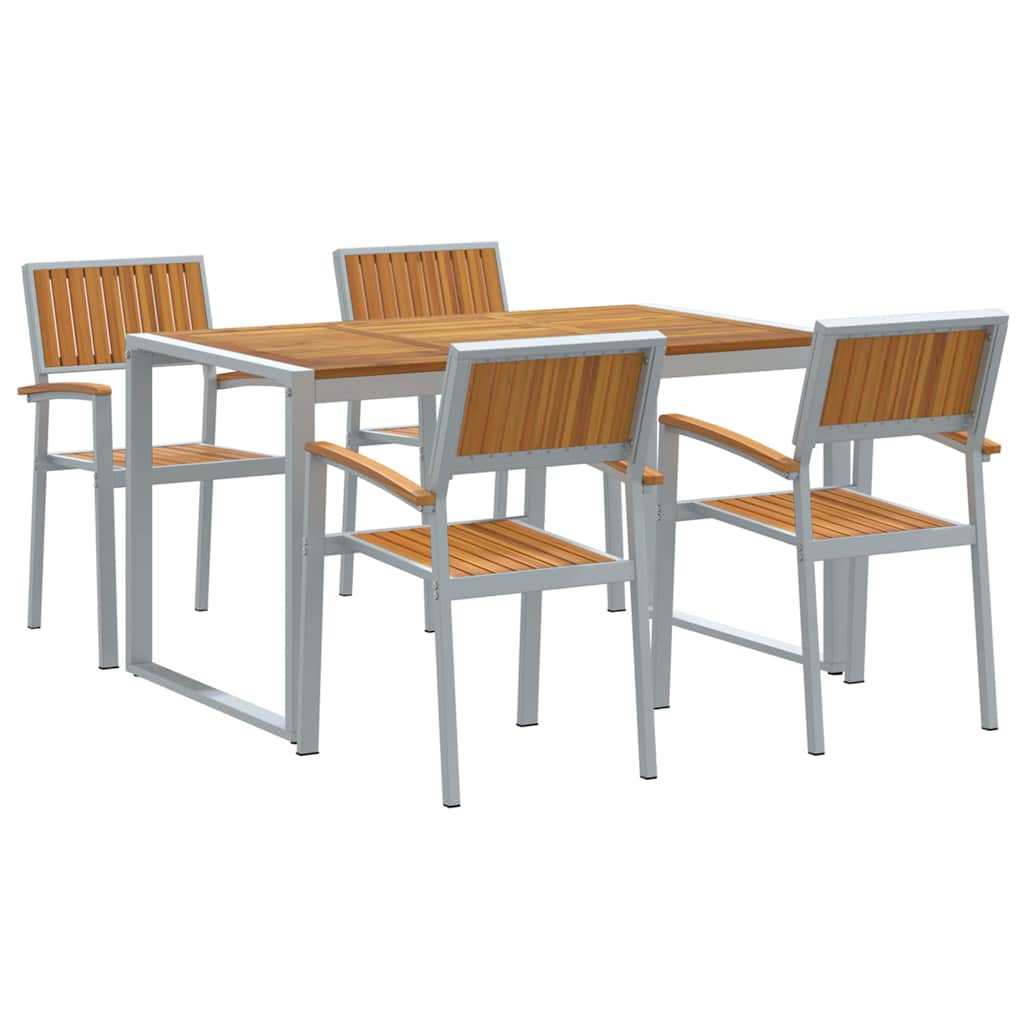 vidaXL Garden Dining Set 5 pcs Grey and brown 140 x 80 x 75 cm