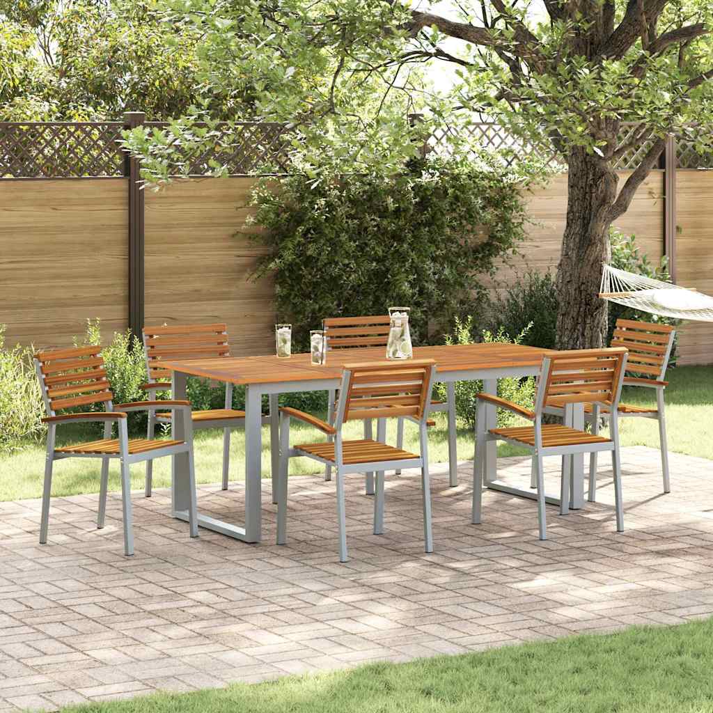 vidaXL Garden Chair 6 pcs Brown Solid Acacia Wood Stackable