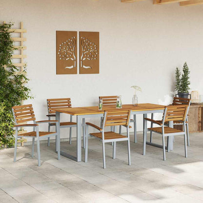 vidaXL Garden Chair 6 pcs Brown Solid Acacia Wood Stackable