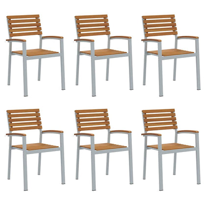 vidaXL Garden Chair 6 pcs Brown Solid Acacia Wood Stackable
