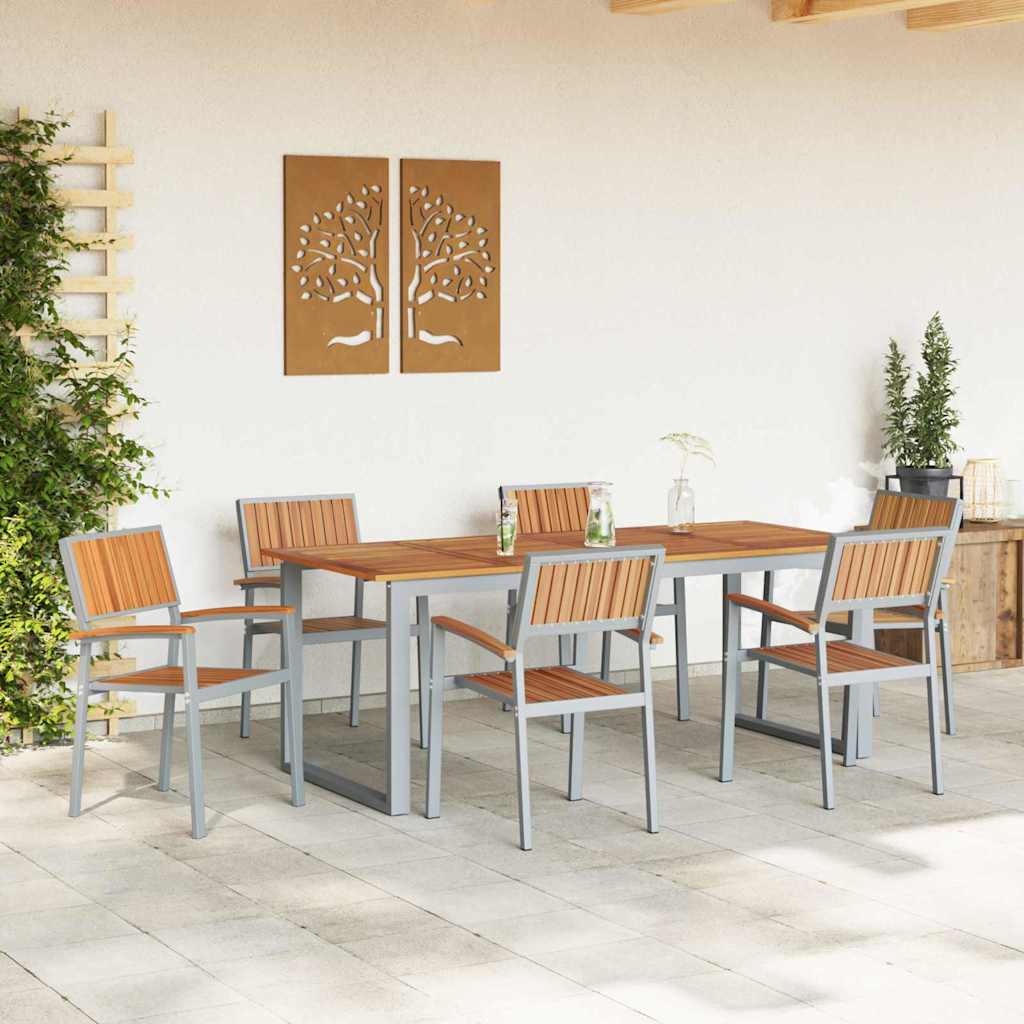 vidaXL Stacking Chair 6 pcs Brown 56 x 57 x 87 cm Solid Acacia Wood