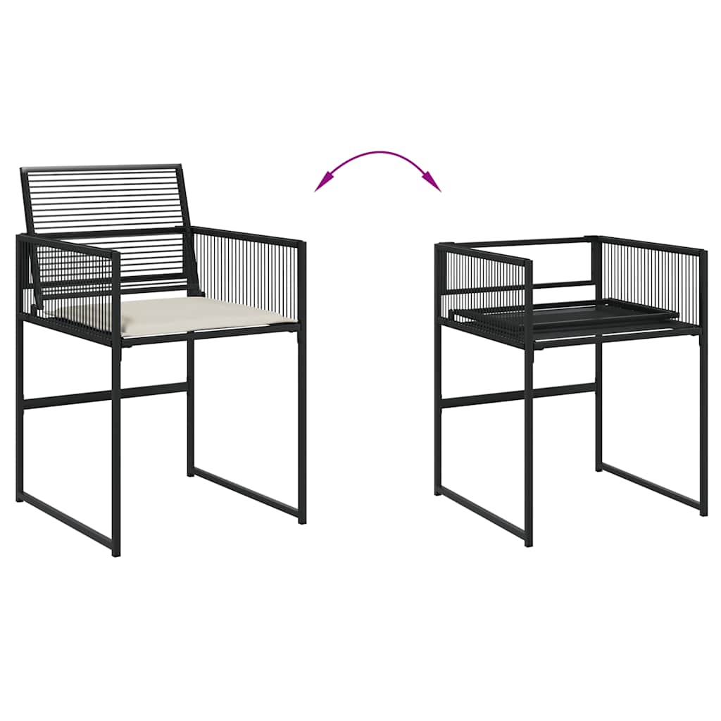 vidaXL 9 Piece Garden Dining Set with Cushions Black Poly Rattan