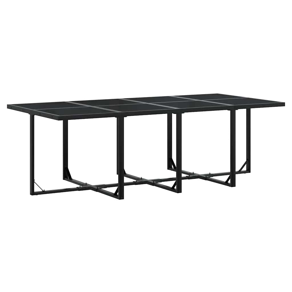 vidaXL 9 Piece Garden Dining Set with Cushions Black Poly Rattan