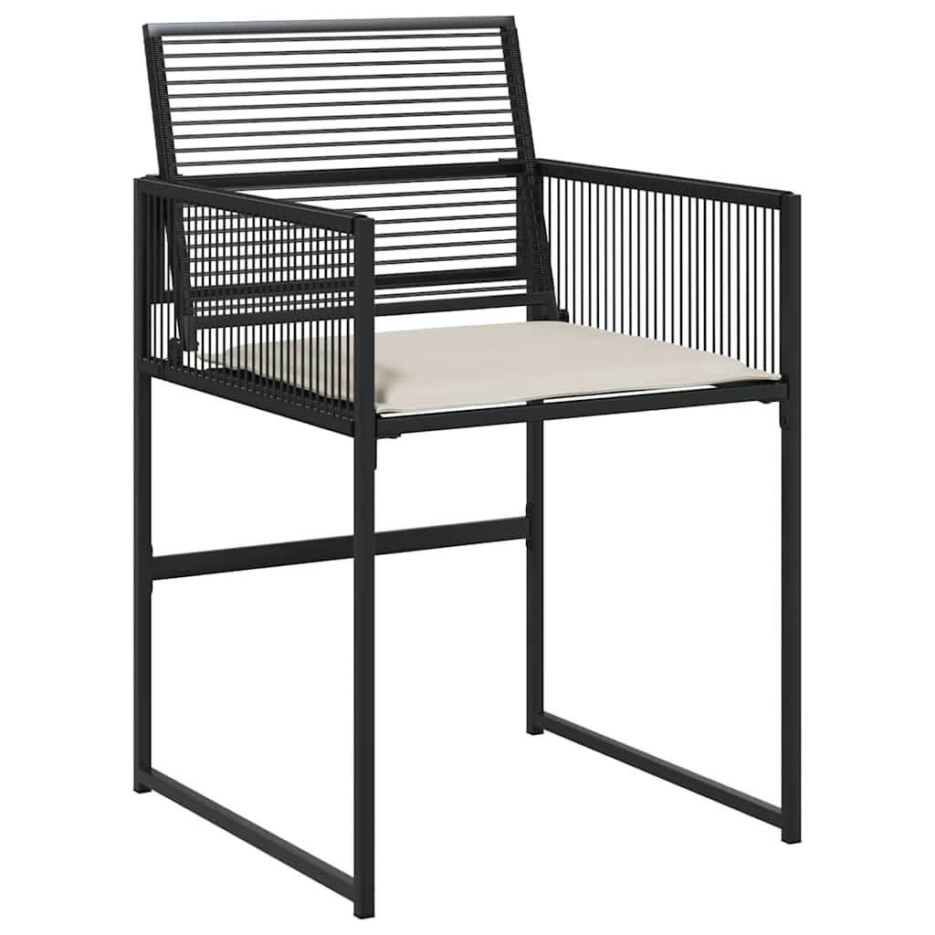 vidaXL 11 Piece Garden Dining Set with Cushions Black Poly Rattan