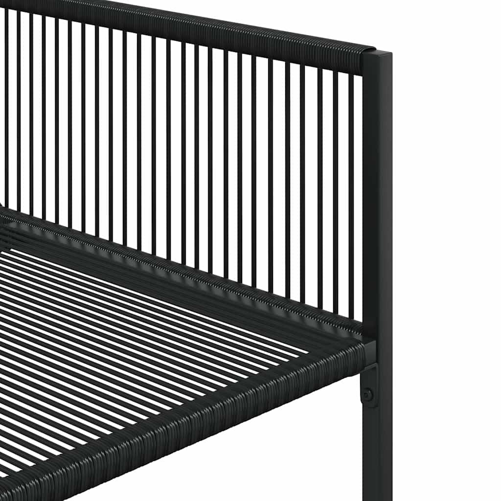 vidaXL 5 Piece Garden Dining Set Black Poly Rattan