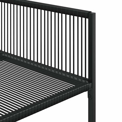 vidaXL 5 Piece Garden Dining Set Black Poly Rattan