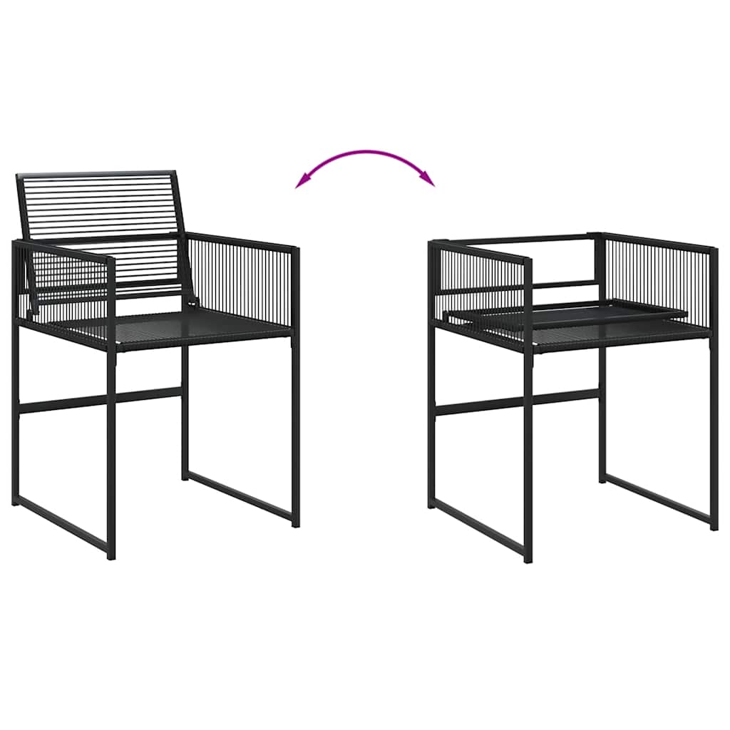 vidaXL 5 Piece Garden Dining Set Black Poly Rattan
