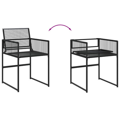 vidaXL 5 Piece Garden Dining Set Black Poly Rattan