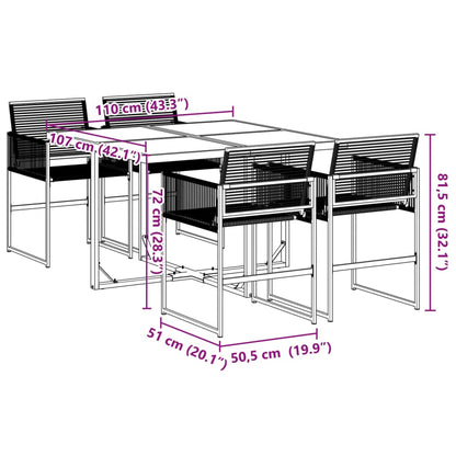 vidaXL Garden Dining Set | Black