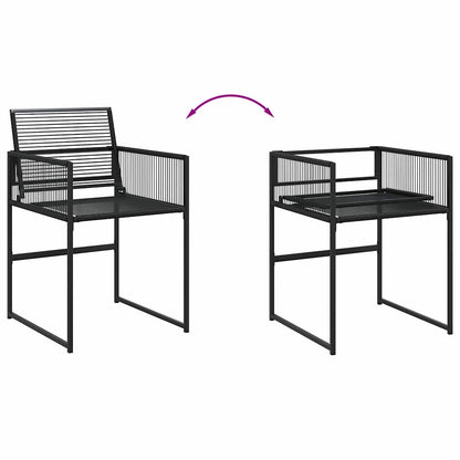 vidaXL 9 Piece Garden Dining Set Black Poly Rattan