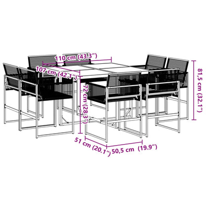 vidaXL Garden Dining Set | Black