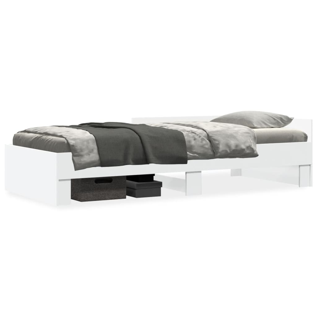 vidaXL Bed Frame without Mattress White 100x200 cm Engineered Wood