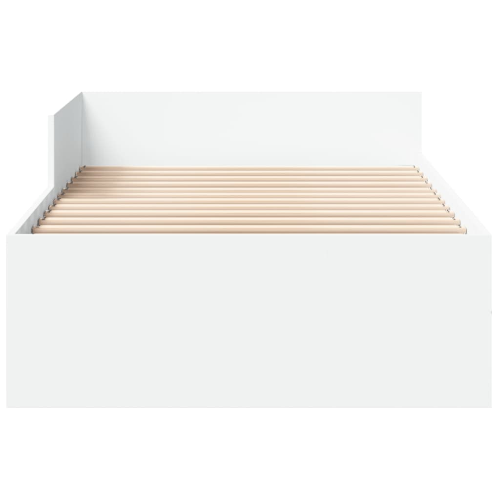 vidaXL Bed Frame without Mattress White 100x200 cm Engineered Wood