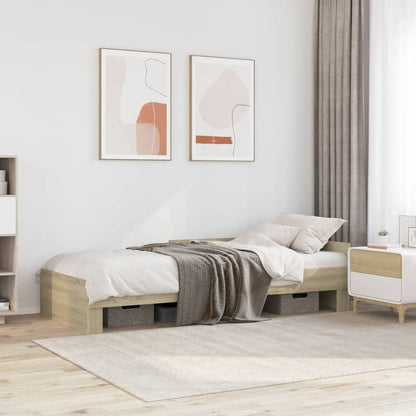 vidaXL Bed Frame without Mattress Sonoma Oak 100x200 cm Engineered Wood
