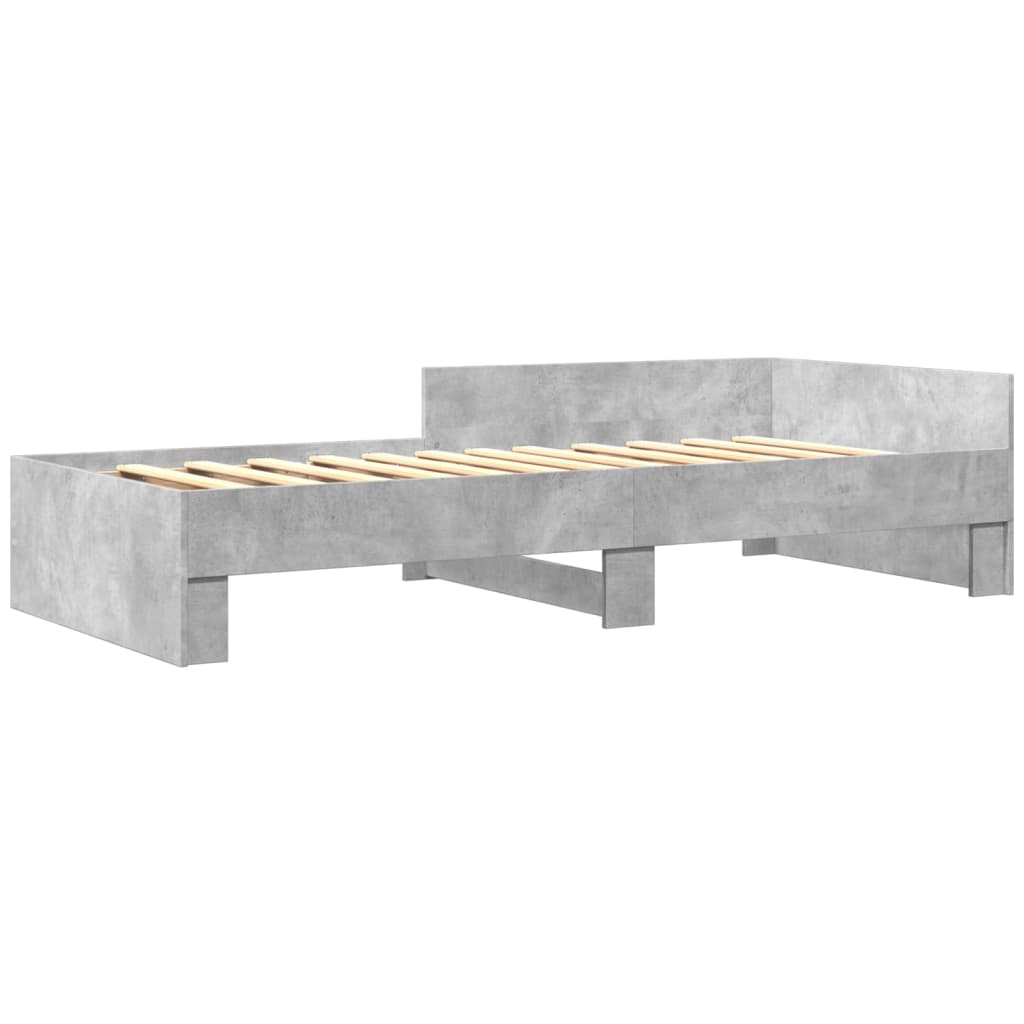 vidaXL Bed Frame without Mattress Concrete Grey 100x200 cm Engineered Wood