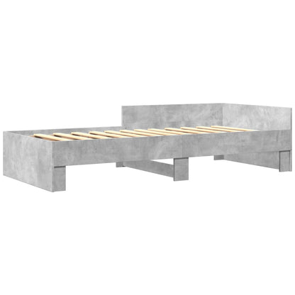 vidaXL Bed Frame without Mattress Concrete Grey 100x200 cm Engineered Wood