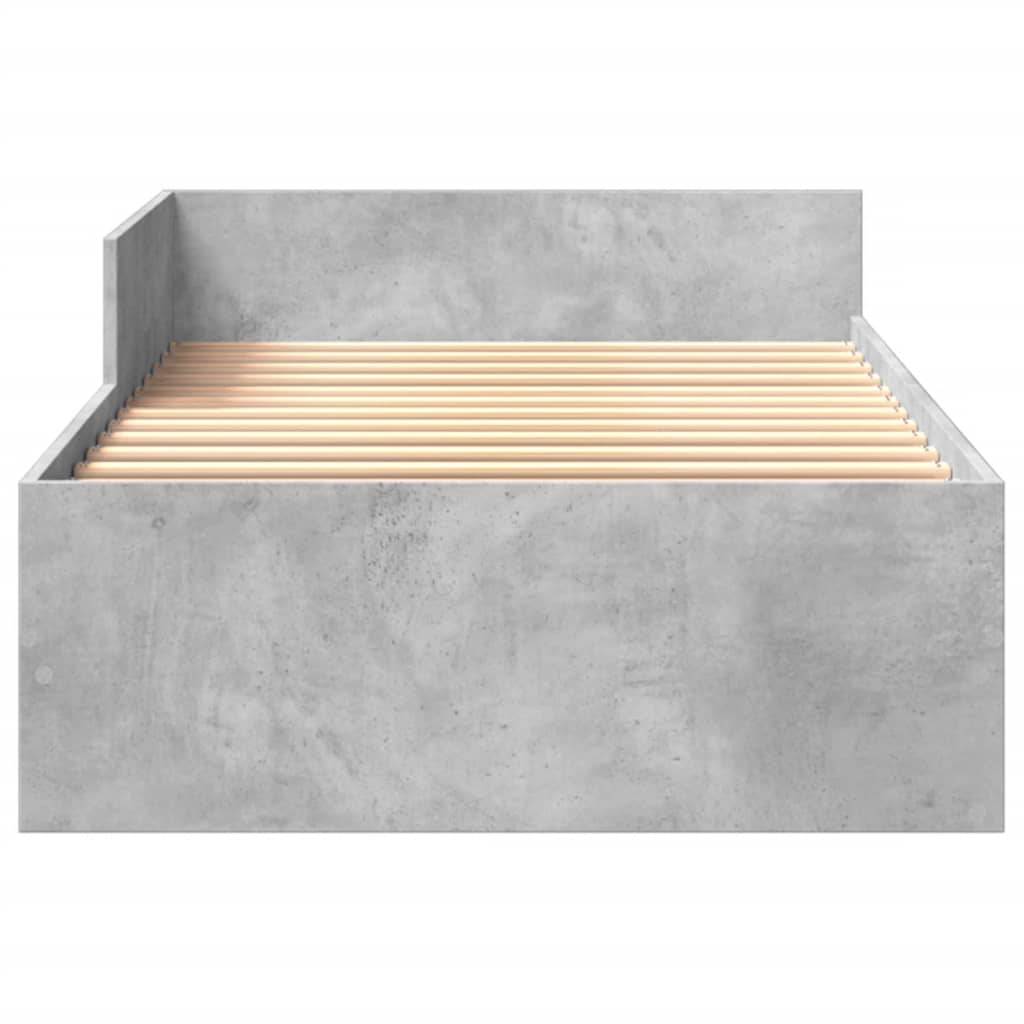 vidaXL Bed Frame without Mattress Concrete Grey 100x200 cm Engineered Wood