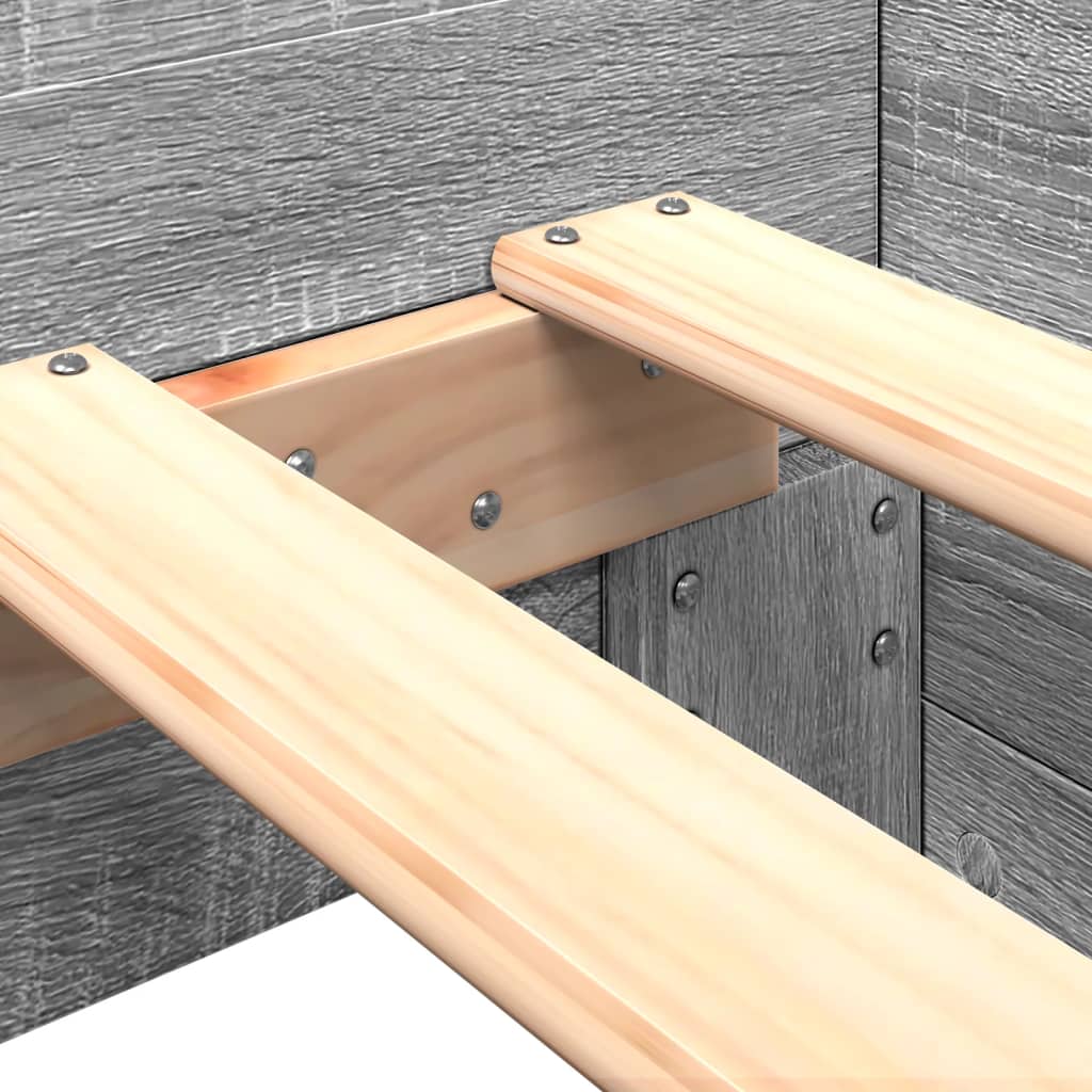 vidaXL Bed Frame without Mattress Grey Sonoma 100x200 cm Engineered Wood