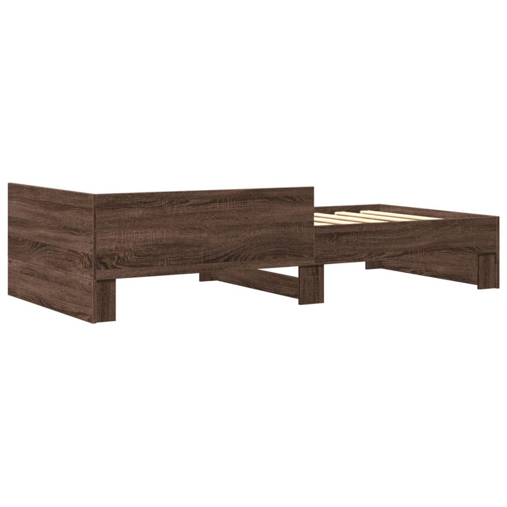 vidaXL Bed Frame without Mattress Brown Oak 100x200 cm Engineered Wood