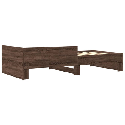 vidaXL Bed Frame without Mattress Brown Oak 100x200 cm Engineered Wood