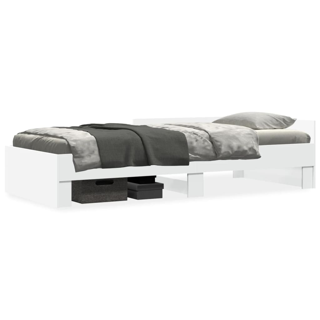 vidaXL Bed Frame without Mattress White 90x200 cm Engineered Wood