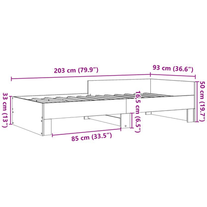 vidaXL Bed Frame without Mattress Concrete Grey 90x200 cm Engineered Wood