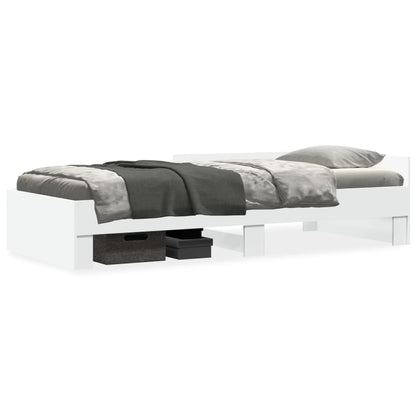 vidaXL Bed Frame without Mattress White 75x190 cm Small Single Engineered Wood