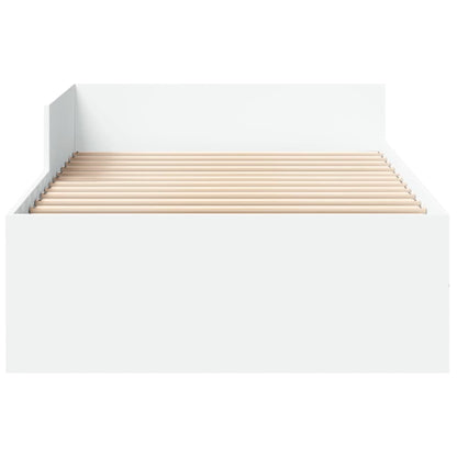 vidaXL Bed Frame without Mattress White 75x190 cm Small Single Engineered Wood