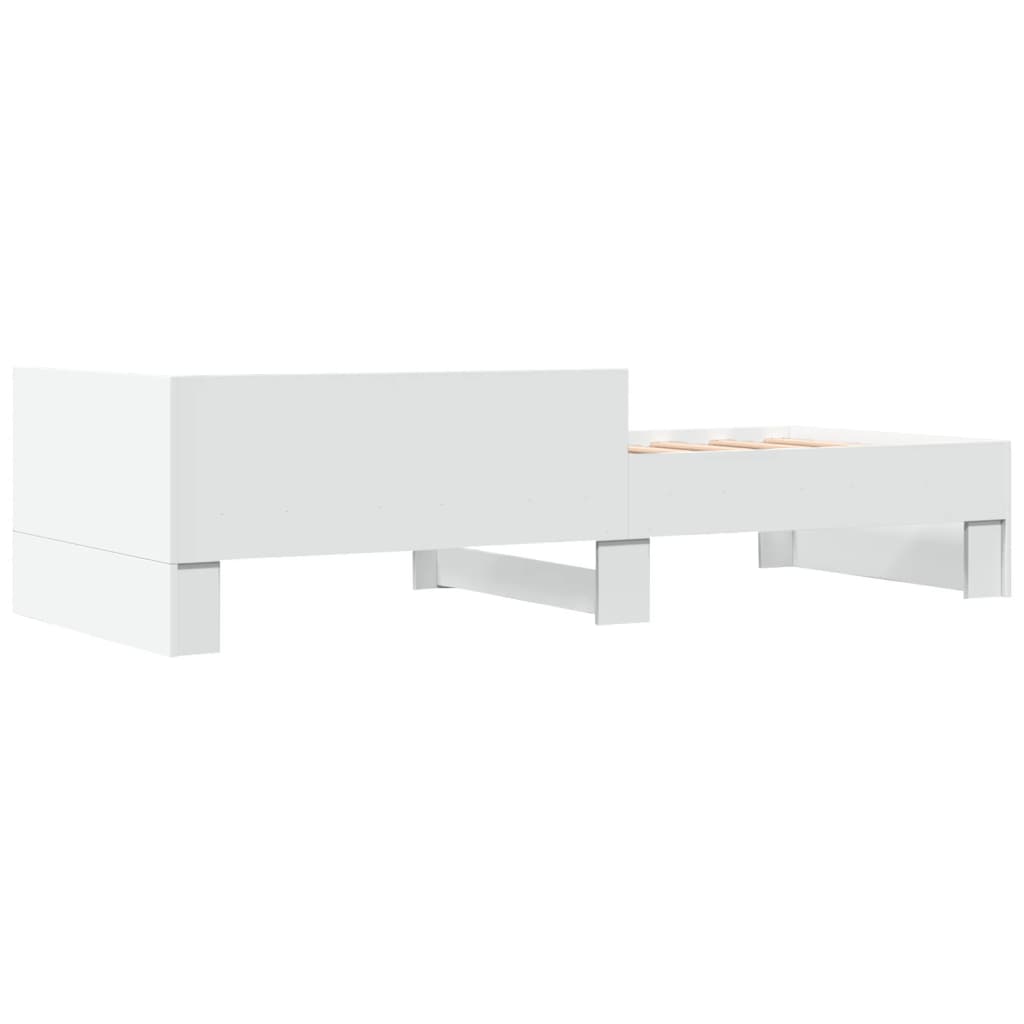 vidaXL Bed Frame without Mattress White 75x190 cm Small Single Engineered Wood