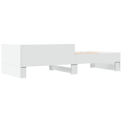 vidaXL Bed Frame without Mattress White 75x190 cm Small Single Engineered Wood