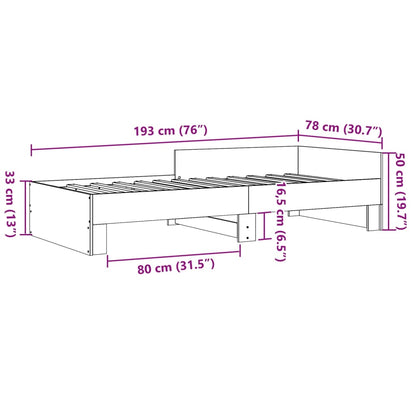 vidaXL Bed Frame without Mattress White 75x190 cm Small Single Engineered Wood