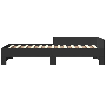 vidaXL Bed Frame without Mattress Black 75x190 cm Small Single Engineered Wood