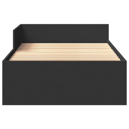 vidaXL Bed Frame without Mattress Black 75x190 cm Small Single Engineered Wood