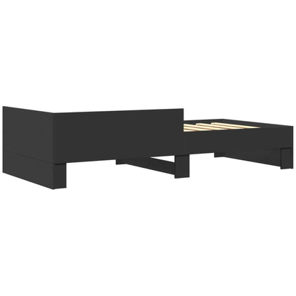 vidaXL Bed Frame without Mattress Black 75x190 cm Small Single Engineered Wood