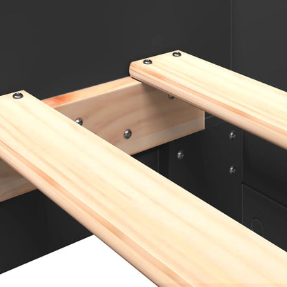 vidaXL Bed Frame without Mattress Black 75x190 cm Small Single Engineered Wood