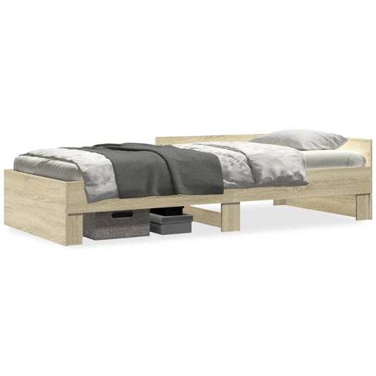 vidaXL Bed Frame without Mattress Sonoma Oak 75x190 cm Small Single Engineered Wood