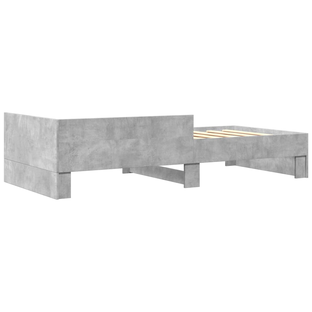 vidaXL Bed Frame without Mattress Concrete Grey 75x190 cm Small Single Engineered Wood