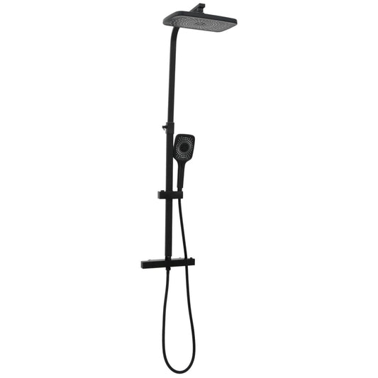 vidaXL Dual Head Shower Set with Mixer and Hose Black Brass