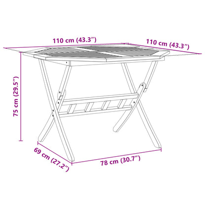vidaXL 5 Piece Folding Garden Dining Set Solid Wood Acacia