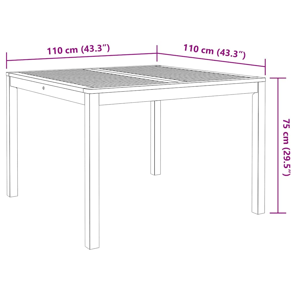 vidaXL Garden Dining Set | Acacia wood | Solid Acacia wood with an oil finish