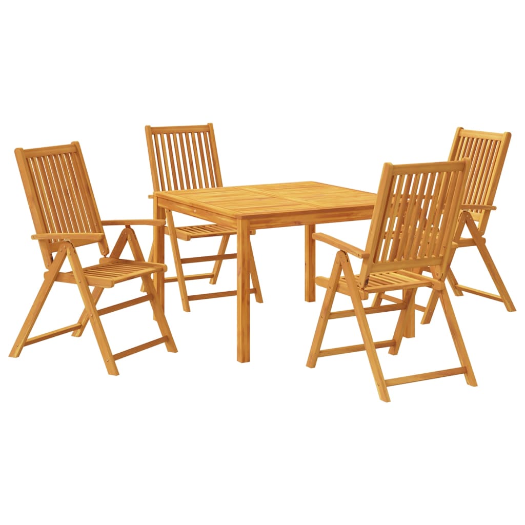 vidaXL Garden Dining Set | Brown | Solid Acacia Wood | Medium | Foldable