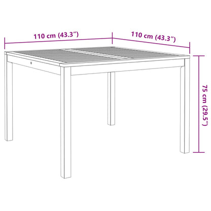 vidaXL Garden Dining Set | Brown | Solid Acacia Wood | Medium | Foldable