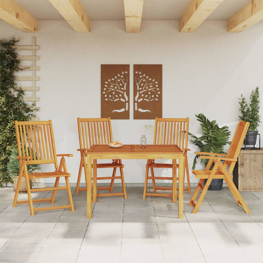 vidaXL Garden Dining Set | Brown | Solid Acacia Wood | Medium | Foldable