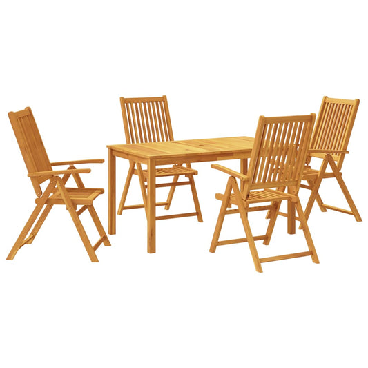 vidaXL Garden Dining Set | Natural Wood | Solid Acacia Wood | 4-Seater
