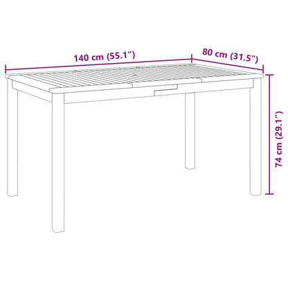 vidaXL Garden Dining Set | Natural Wood | Solid Acacia Wood | 4-Seater