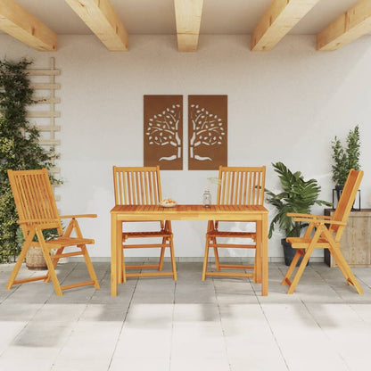 vidaXL Garden Dining Set | Natural Wood | Solid Acacia Wood | 4-Seater