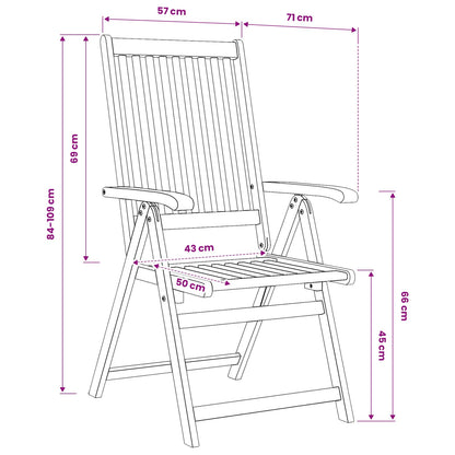 vidaXL 9 Piece Garden Dining Set 180x90x75 cm Solid Wood Acacia
