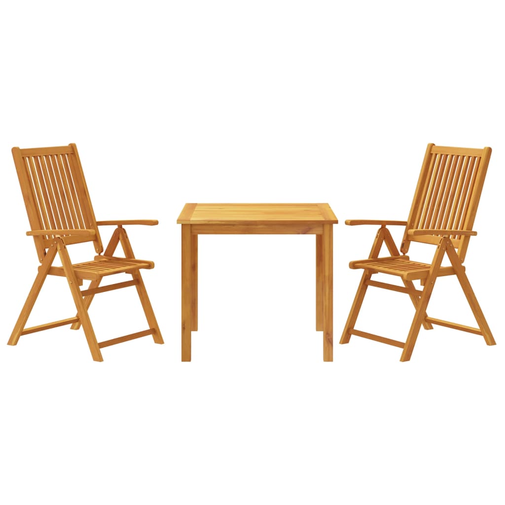 vidaXL 3 Piece Garden Dining Set 85x85x74 cm Solid Wood Acacia