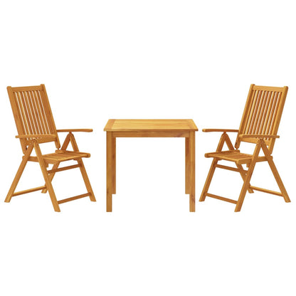 vidaXL 3 Piece Garden Dining Set 85x85x74 cm Solid Wood Acacia