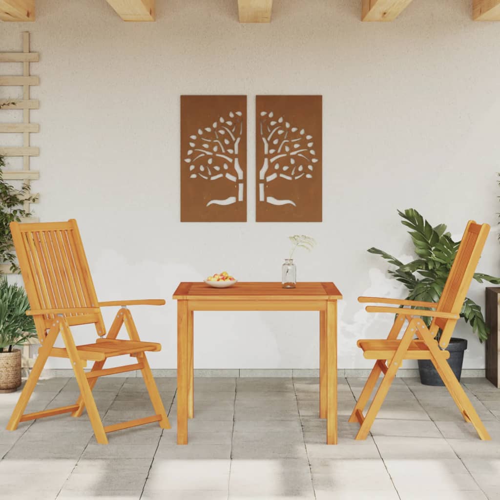 vidaXL 3 Piece Garden Dining Set 85x85x74 cm Solid Wood Acacia